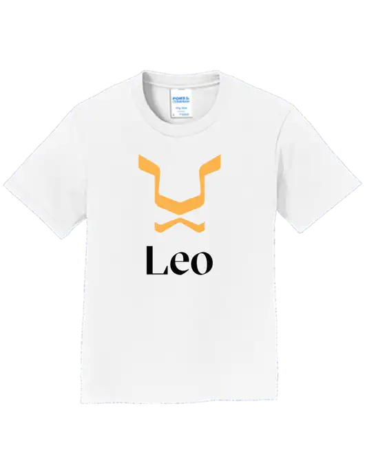 Youth Ring Spun White 4.5 oz T-Shirt w/Leo Logo