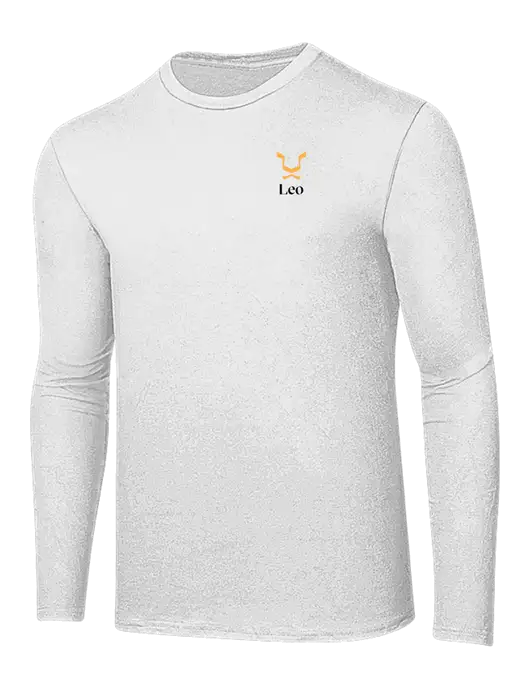 Ring Spun White 4.5 oz Long Sleeve T-Shirt w/Leo Logo
