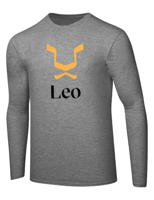 Ring Spun Light Heather Grey 4.5 oz Long Sleeve T-Shirt w/Leo Logo