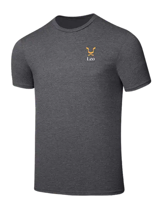 Seriously Soft Heathered Charcoal T-Shirt w/Leo Logo