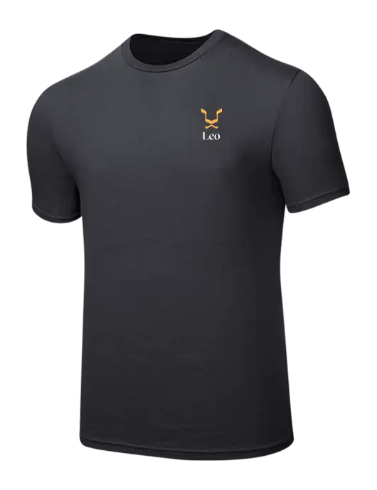 Seriously Soft Charcoal T-Shirt w/Leo Logo