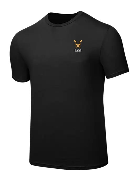 Seriously Soft Black T-Shirt w/Leo Logo