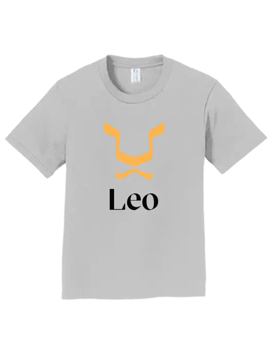 Youth Ring Spun Silver 4.5 oz T-Shirt w/Leo Logo