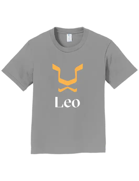 Youth Ring Spun Medium Grey 4.5 oz T-Shirt w/Leo Logo