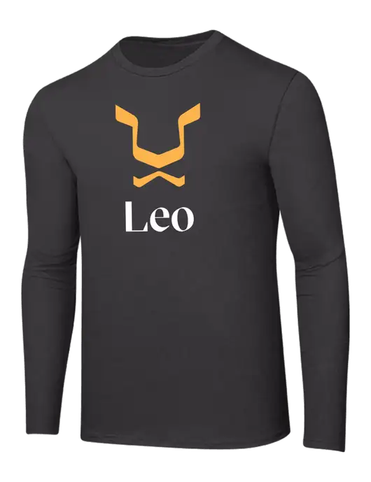 Ring Spun Charcoal 4.5 oz Long Sleeve T-Shirt w/Leo Logo