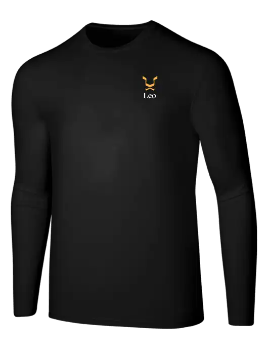 Seriously Soft Black Long Sleeve T-Shirt w/Leo Logo