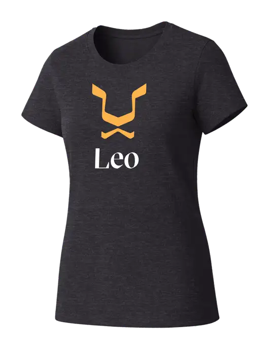 Womens Seriously Soft Heathered Charcoal T-Shirt w/Leo Logo