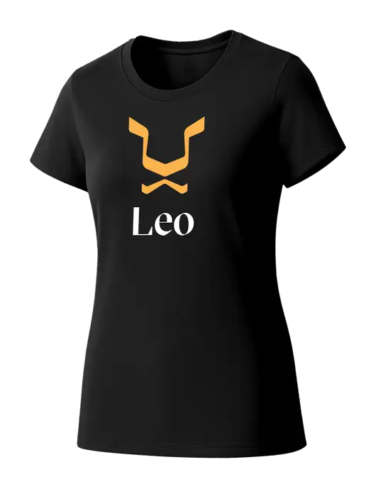 Womens Seriously Soft Black T-Shirt w/Leo Logo