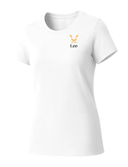 Womens Seriously Soft White T-Shirt w/Leo Logo