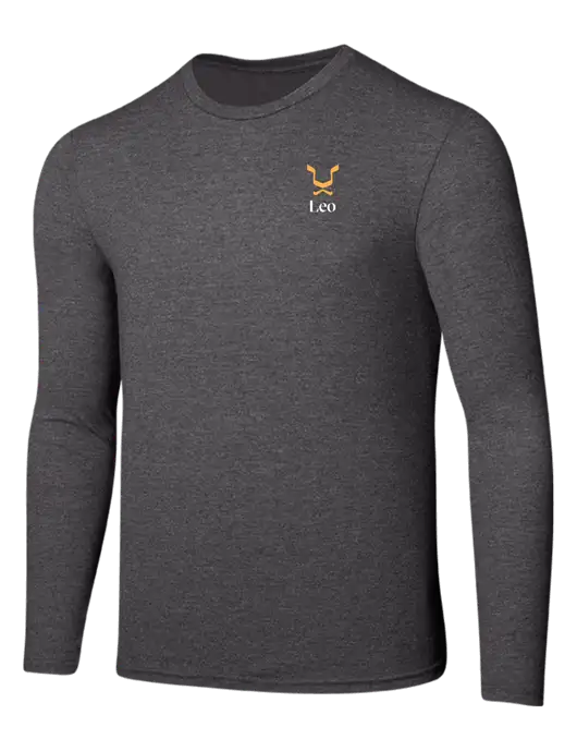 Seriously Soft Heathered Charcoal Long Sleeve T-Shirt w/Leo Logo