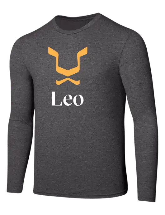 Seriously Soft Heathered Charcoal Long Sleeve T-Shirt w/Leo Logo