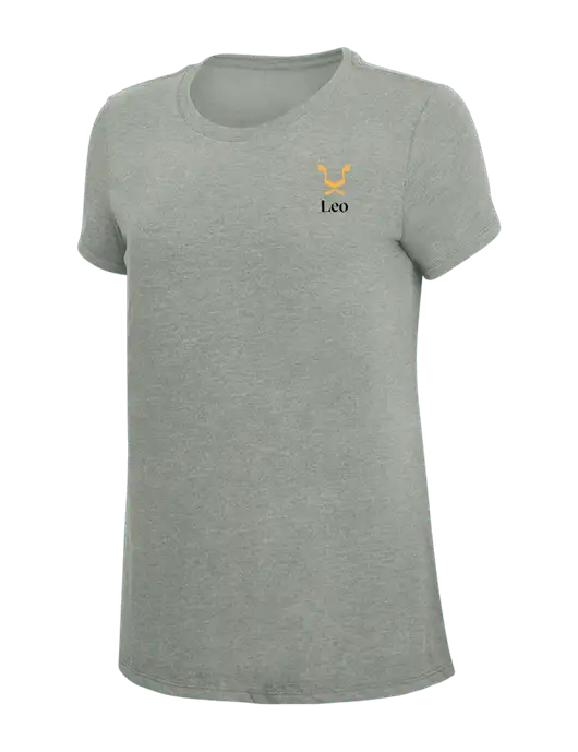 Womens Simply Soft Grey Frost 4.5oz  Poly/Combed Ring Spun Cotton T-Shirt w/Leo Logo