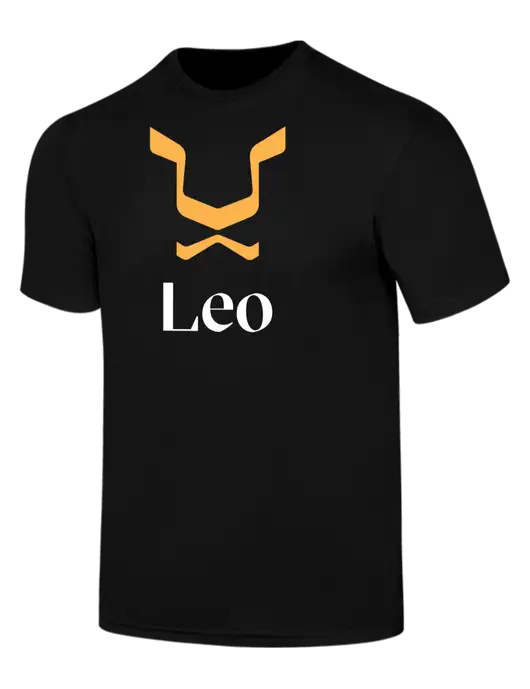 Simply Soft Black 4.5oz  Poly/Combed Ring Spun Cotton T-Shirt w/Leo Logo