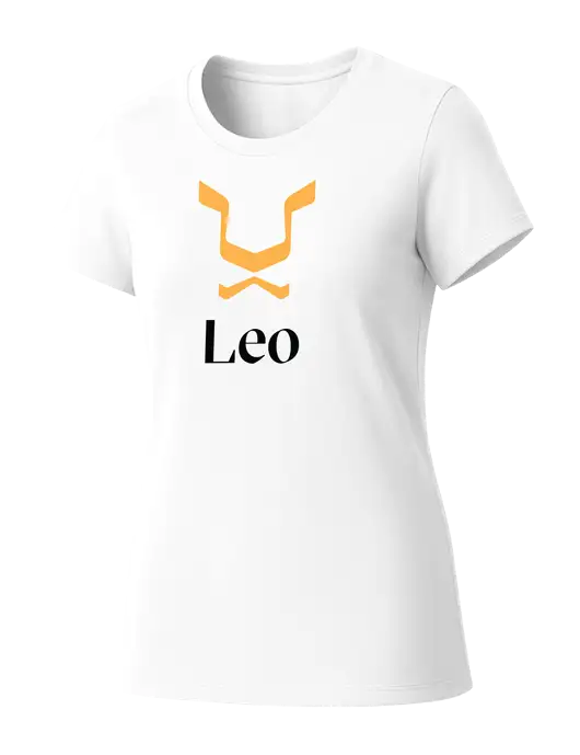 Womens Seriously Soft White T-Shirt w/Leo Logo