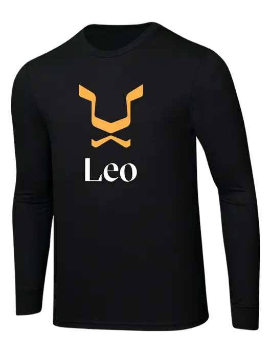 Simply Soft Long Sleeve Black 4.5 oz, Poly/Combed Ring Spun Cotton T-Shirt w/Leo Logo