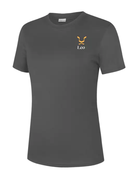  Womens Dark Grey PosiCharge Competitor Tee w/Leo Logo