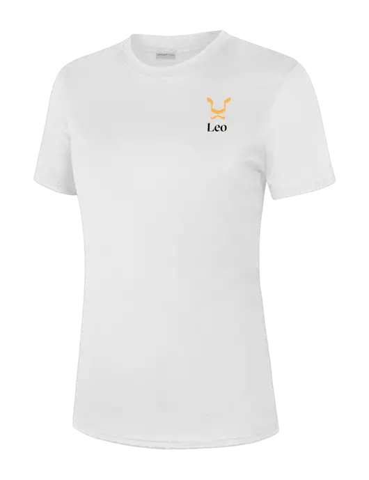  Womens White PosiCharge Competitor Tee w/Leo Logo