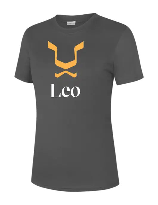  Womens Dark Grey PosiCharge Competitor Tee w/Leo Logo