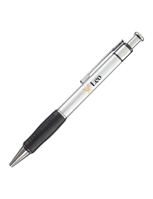 Malta Silver Pen - Black Ink w/Leo Logo