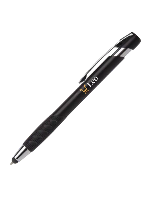 Alize Black Stylus Black Ink Pen w/Leo Logo