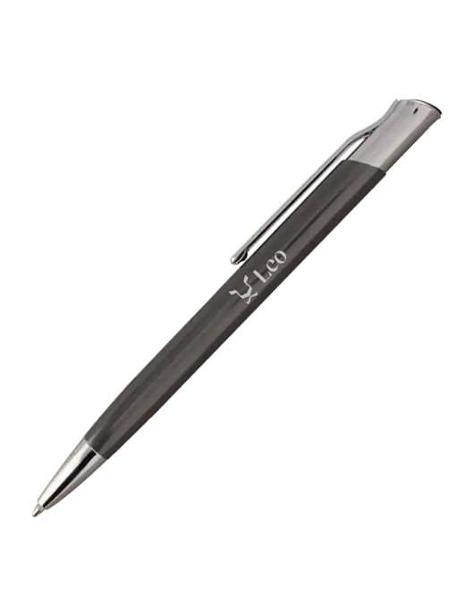San Malo Gunmetal Pen - Black Ink w/Leo Logo