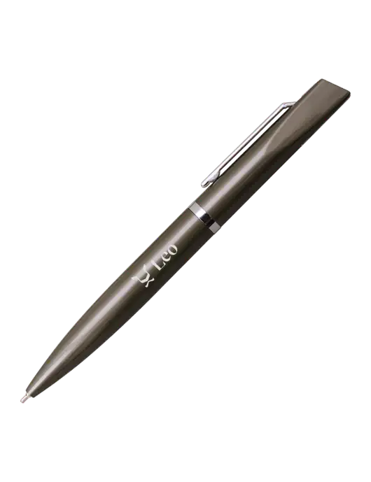 Santos Gunmetal Pen - Black Ink w/Leo Logo