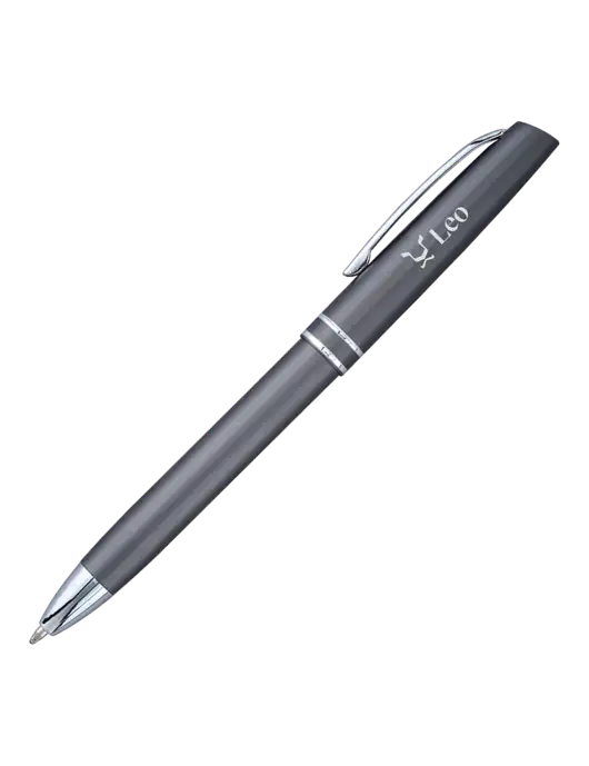 Gunmetal Anguilla Black Ink Pen w/Leo Logo