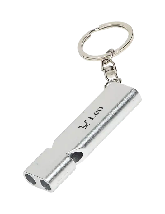 Quick Alert Silver Safety Whistle w/Leo Logo