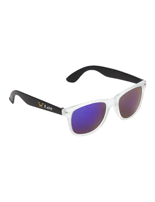 Key West Black Mirrored Sunglasses w/Leo Logo