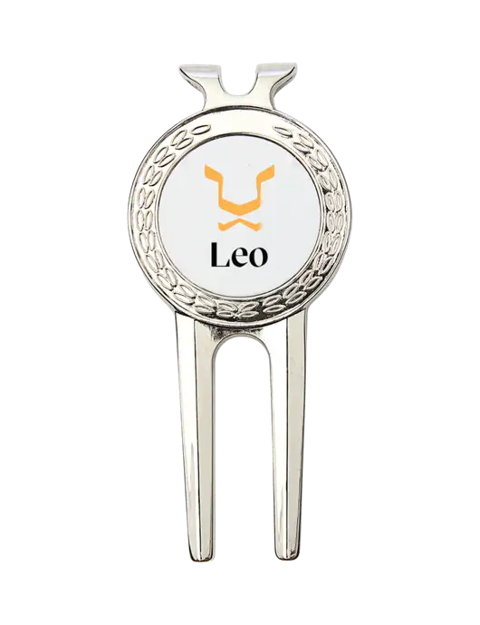 Silver Divot Tool, 1.5 x 3 w/Leo Logo
