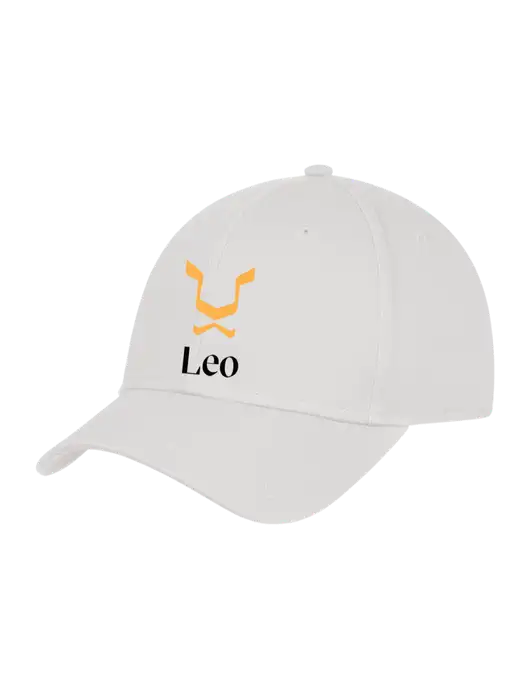 White Structured Cap Hook & Loop w/Leo Logo