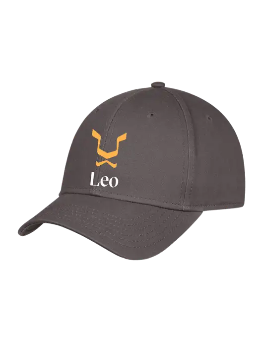Charcoal Structured Cap Hook & Loop w/Leo Logo