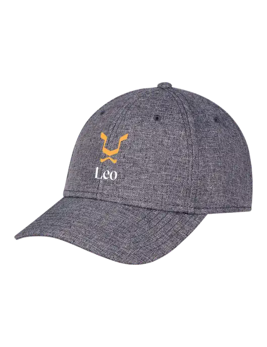 Heather Charcoal Structured Linen Look Cap Hook & Loop w/Leo Logo