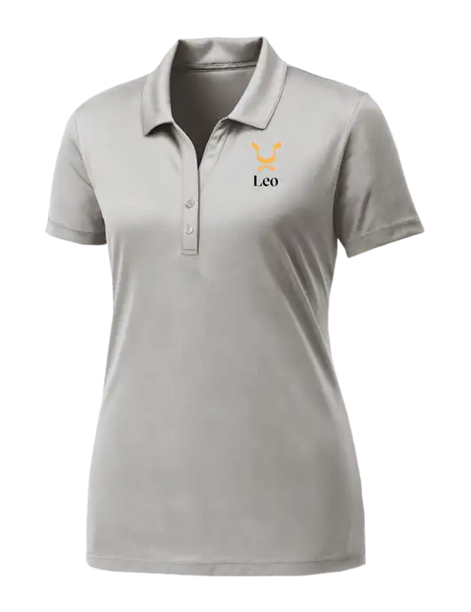 Womens Very Light Grey PosiCharge Competitor Polo w/Leo Logo