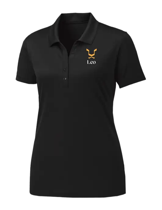 Womens Black PosiCharge Competitor Polo w/Leo Logo