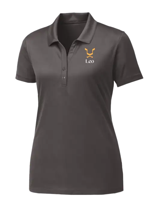 Womens Dark Grey PosiCharge Competitor Polo w/Leo Logo