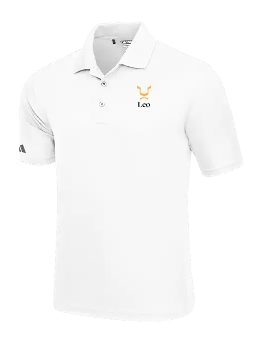 Adidas White Basic Sport Polo w/Leo Logo