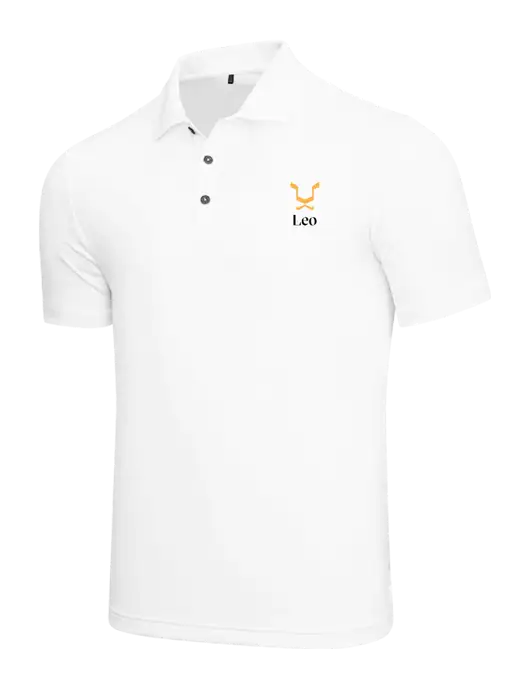 Adidas White  Performance Polo w/Leo Logo