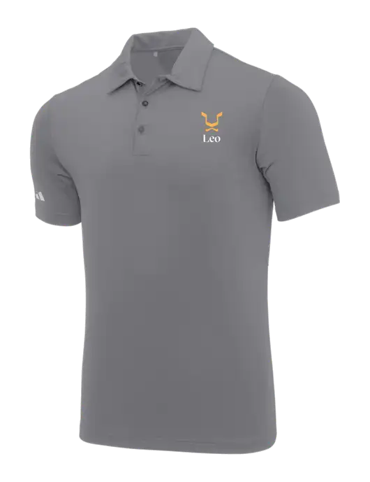 Adidas Medium Grey Ultimate Solid Polo w/Leo Logo