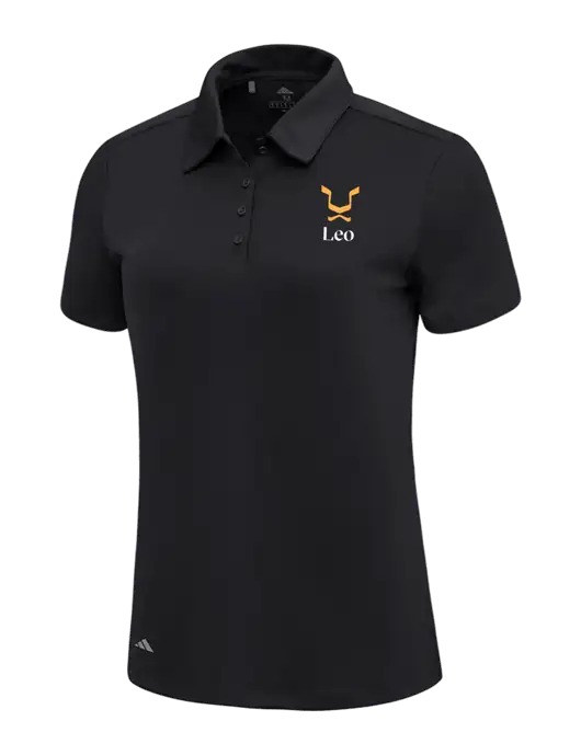 Adidas Black Womens Ultimate Solid Polo w/Leo Logo