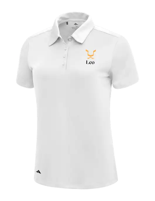 Adidas White Womens Ultimate Solid Polo w/Leo Logo