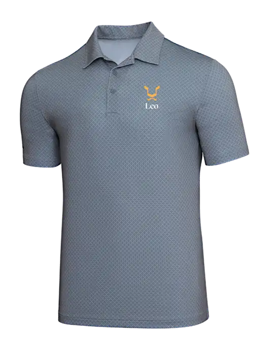 Adidas Light Grey Three Diamond Dot Print Polo w/Leo Logo