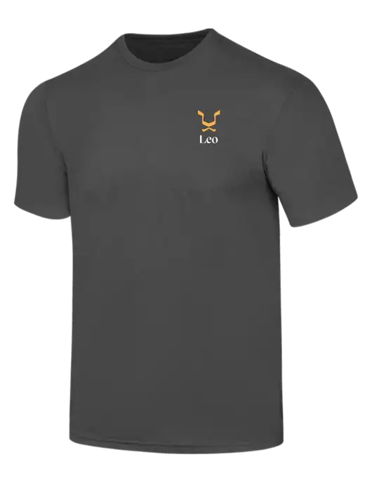 Simply Soft Charcoal 4.5oz  Poly/Combed Ring Spun Cotton T-Shirt w/Leo Logo