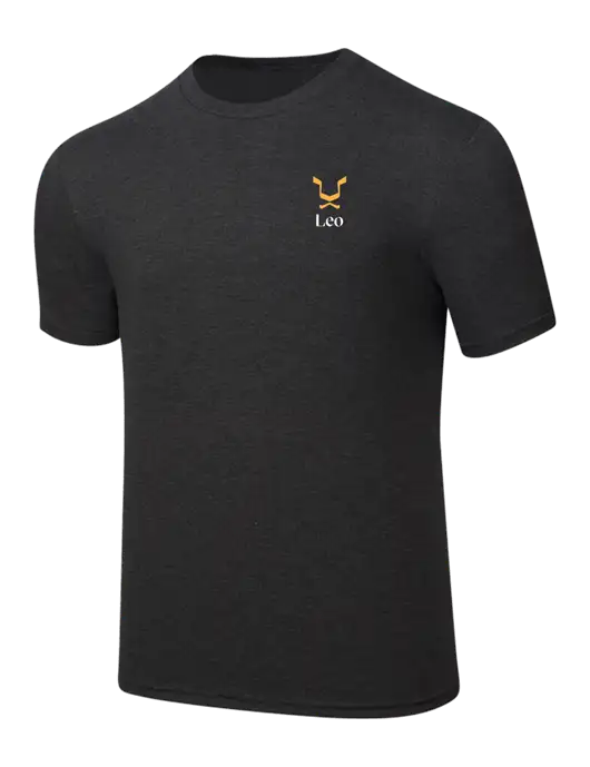 Simply Soft Black Frost 4.5oz  Poly/Combed Ring Spun Cotton T-Shirt w/Leo Logo