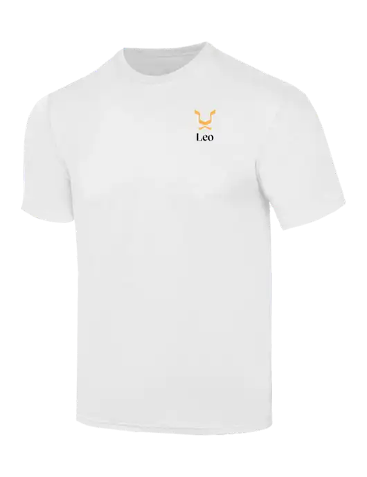 Simply Soft White 4.5oz  Poly/Combed Ring Spun Cotton T-Shirt w/Leo Logo