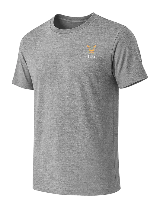 BELLA+CANVAS Heather Grey CVC Short Sleeve Tee w/Leo Logo