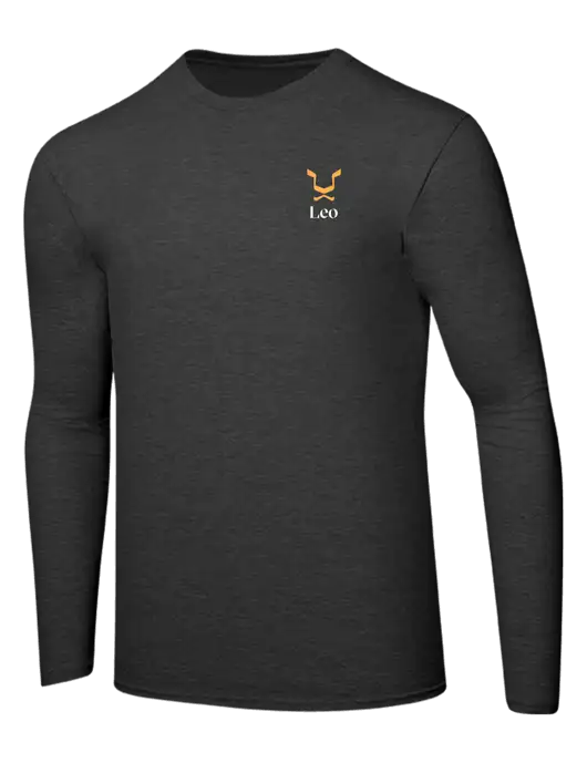 Ring Spun Dark Heather Grey 4.5 oz Long Sleeve T-Shirt w/Leo Logo