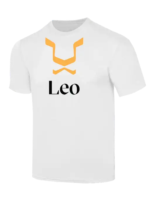 Simply Soft White 4.5oz  Poly/Combed Ring Spun Cotton T-Shirt w/Leo Logo