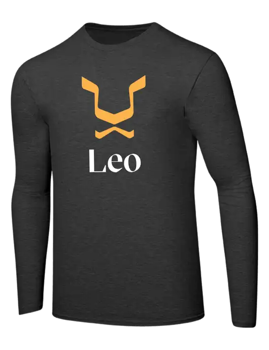Ring Spun Dark Heather Grey 4.5 oz Long Sleeve T-Shirt w/Leo Logo