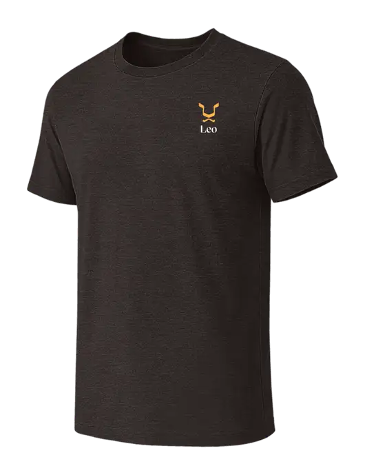 BELLA+CANVAS Dark Grey Heather CVC Short Sleeve Tee w/Leo Logo
